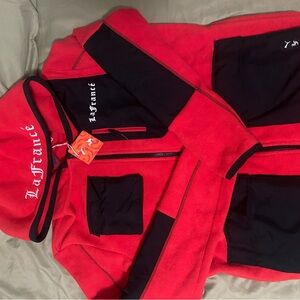 Puma X LaFrance Men’s Red and Black Zip-Up Hoodie